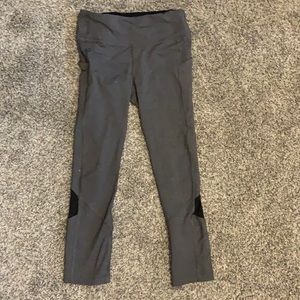 lululemon Grey Capri Leggings with Black Accents